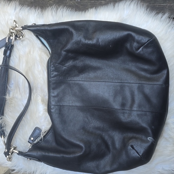 COACH Kristen Large Soft Black Leather Hobo Shoulder Bag L1026-16787 Crossbody - Picture 10 of 16